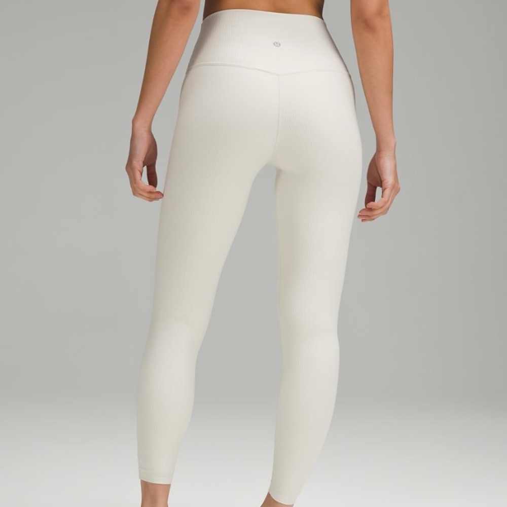 Lululemon Align Ribbed Double Lined Leggings White Opal Size 4